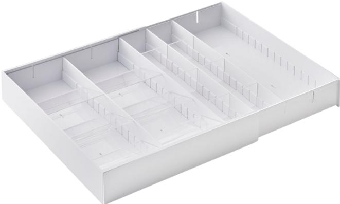 Actual product image Yamazaki Pull-out cutlery tray with angled compartments TOWER