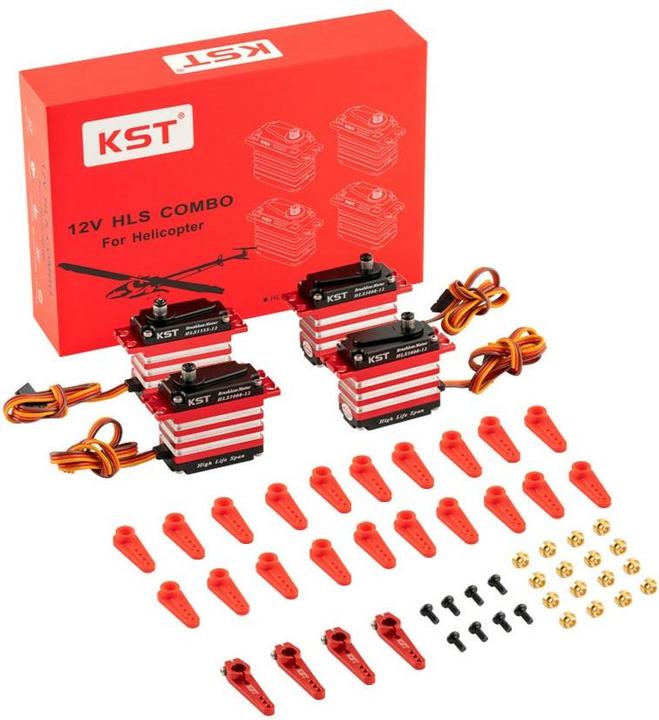 Produktbild KST Servo-Set Heli Combo 12V 3x HLS3008-12, 1x HLS1535-12
