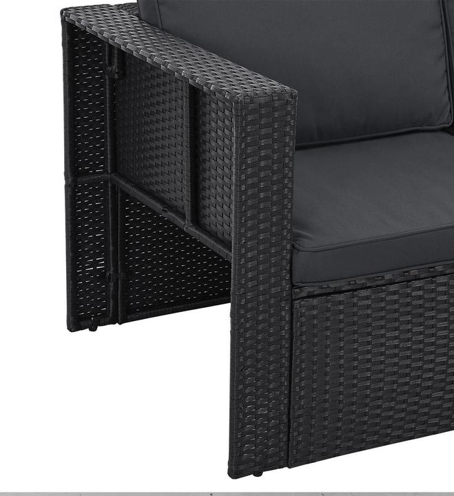 Immagine prodotto Juskys Polyrattan Lounge Salou - Schwarz/Grau