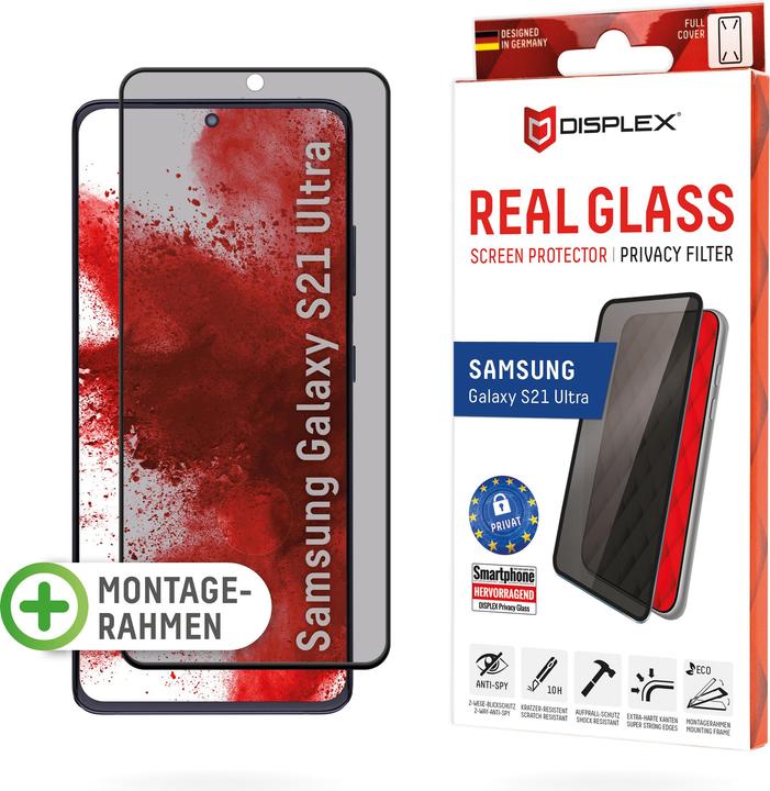 Produktbild Displex Real Glass, Privacy Full Cover Panzerglas (1 Stück, Samsung Galaxy S21 Ultra)