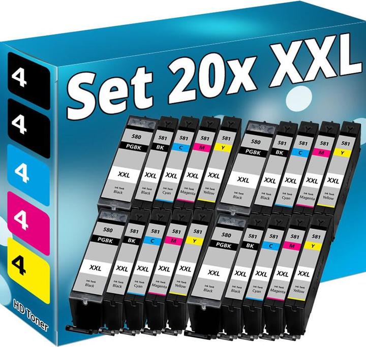 Image du produit Druckfuxx 20x XXL TINTE PATRONEN für CANON PIXMA TS 6350 TS 6351 TS 8350 TS 8351