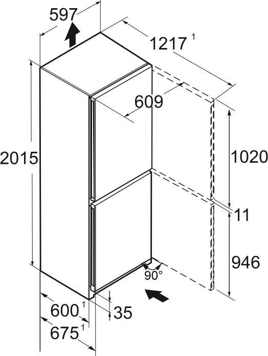 Produktbild Liebherr Kühl-Gefrierkombination CNd 5704 Pure Rechts/Wechselbar (359 l)