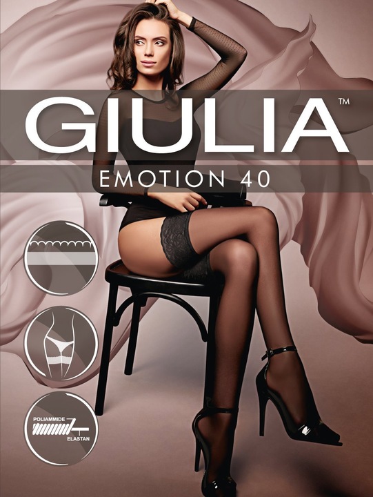 Image du produit Giulia Emotion 40 Bas jarretières, couleur cappuccino, taille 36-40 (40 DEN, 36 - 40)