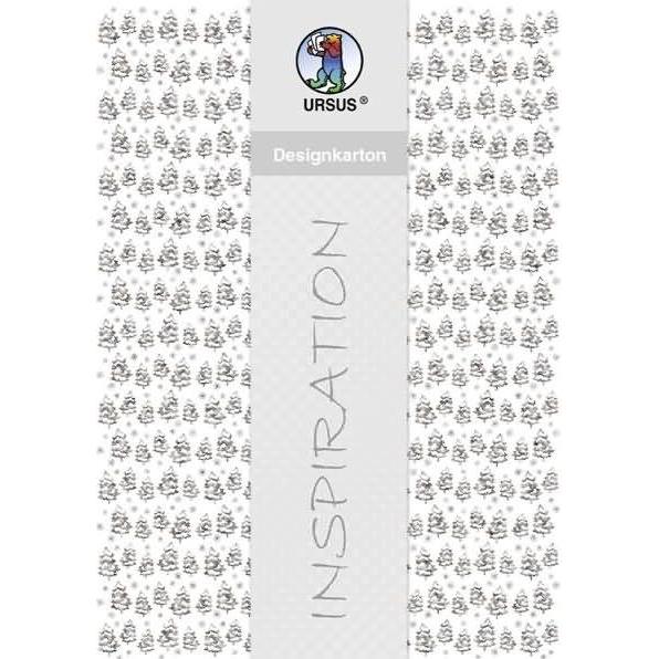Ursus, Bastelpapier, Designkarton silber 200g/qm A4 VE=25 Blatt Motiv 7 (200 g/m², 25 x)
