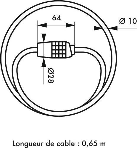 Actual product image Thirard Cable lock TWISTY 1.8 m, combination lock (180 cm)