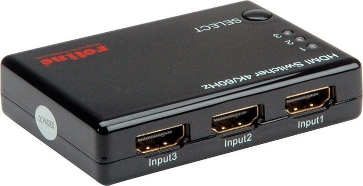 Actual product image Roline 4K HDMI Switch, 3-way
