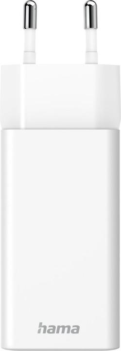 Image du produit Hama Chargeur rapide + câble, 2x USB-C, PD/QC, mini-chargeur, 35W, 1 m, blanc (35 W, 2 ports)