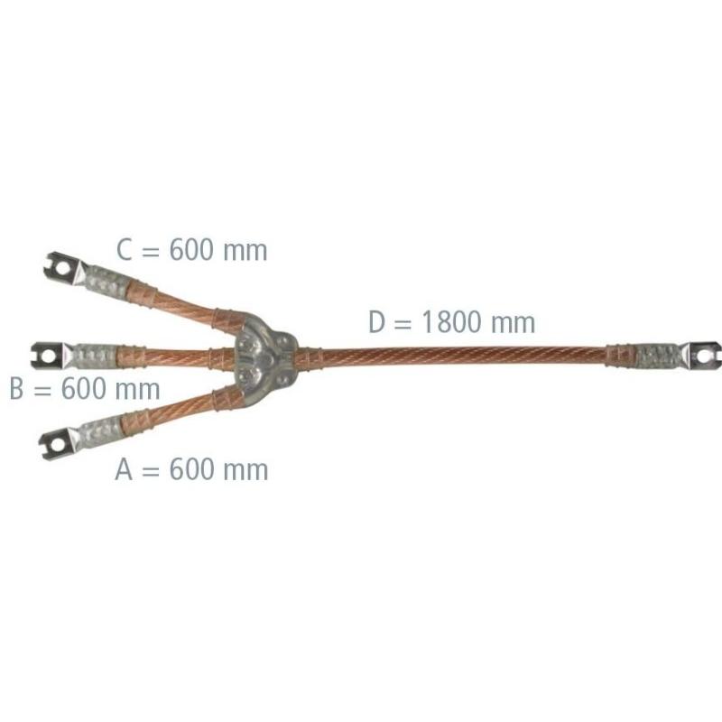 Dehn EKV3+0 25 G VNC1S9W Erdungs- und KurzschlieÃseil 3-polig 25qmm mit aufgepre, Elektronikzubehör + Gehäuse