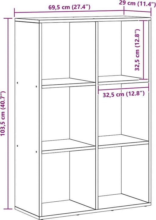 Produktbild vidaXL Bücherregal (29 x 69.50 x 103.50 cm)