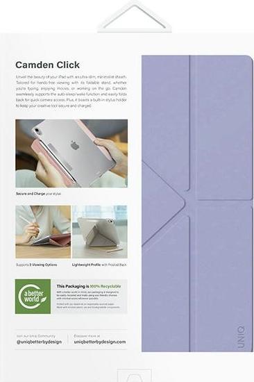Actual product image Uniq etui Camden Click iPad Air 13" (2024) fioletowy/light violet (Apple iPad Air 13 2024, Apple iPad Air 13 2025, Apple iPad Air 13 2026)