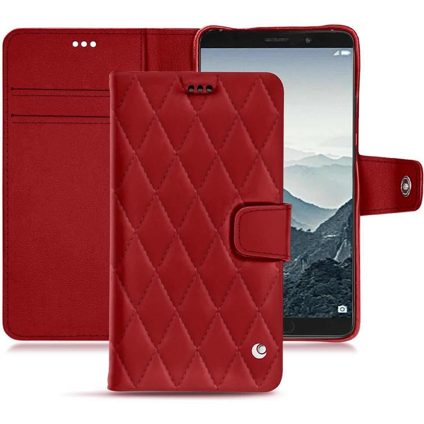 Noreve Lederschutzhülle Wallet (Huawei Mate 10), Smartphone Hülle, Rot