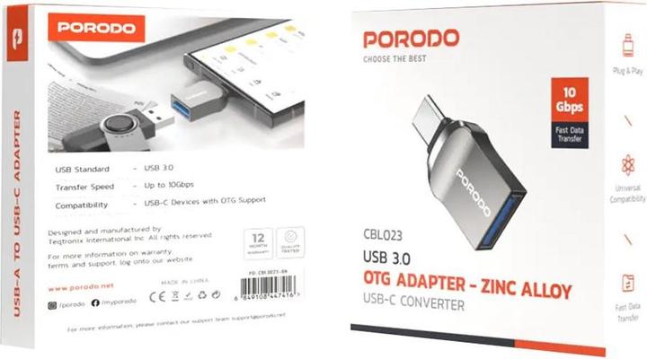 Produktbild Porodo USB A to Type-C Adapter