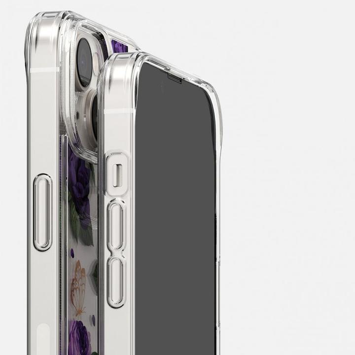 Actual product image Ringke Fusion Design Armored Case Cover with Gel Frame for iPhone 14 Plus transparent (Purple rose) (Apple iPhone 14 Plus)
