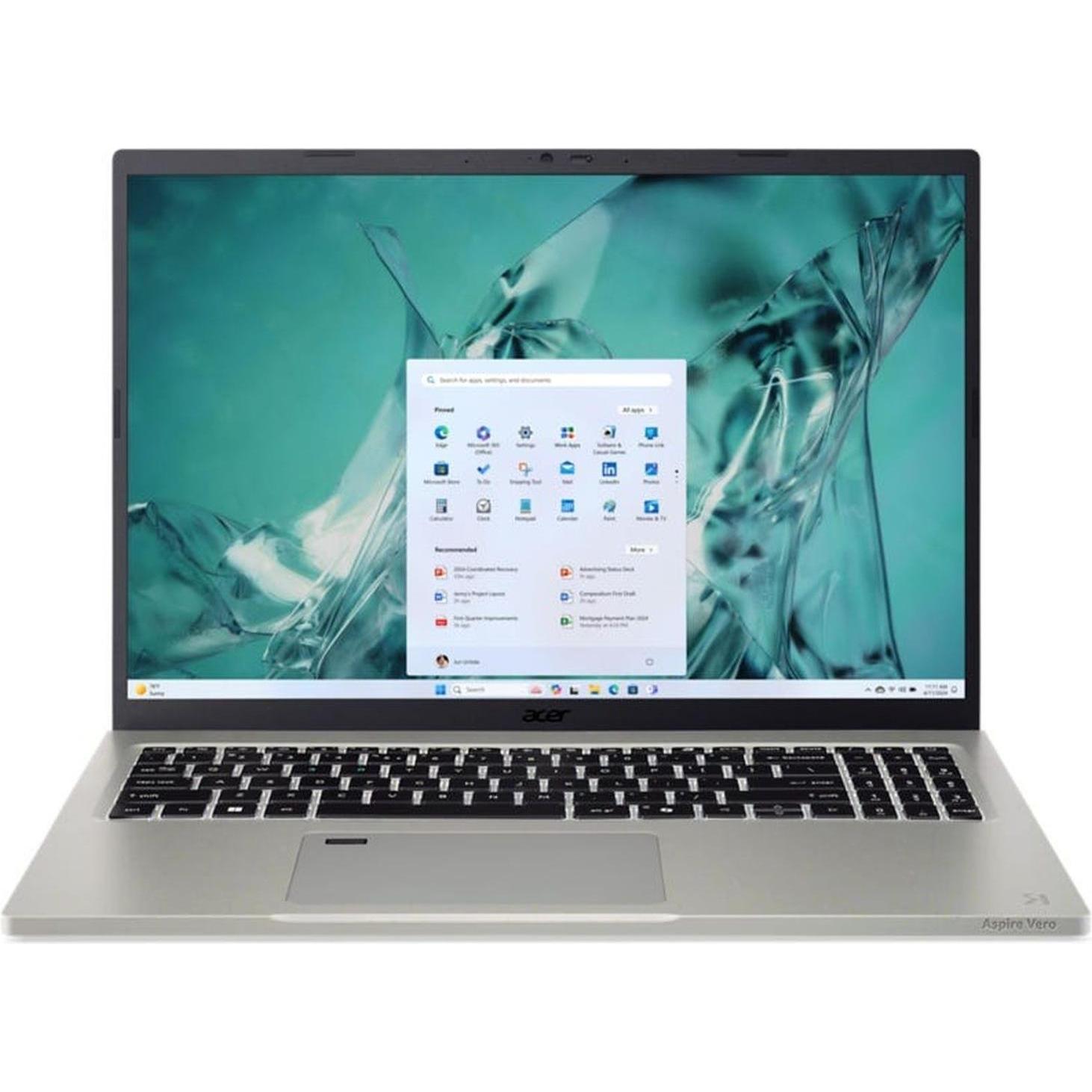 Acer Aspire Vero 16 (16", 1000 GB, 32 GB, DE, Intel Core Ultra 7 255H), Notebook, Grau