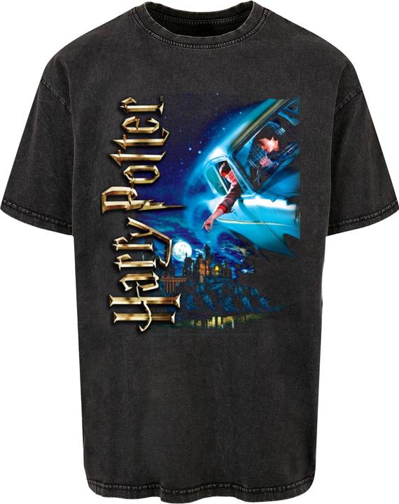 Absolute Cult Harry Potter - Harry Smiles At Hogwarts Acid Washed Oversize Tee - 114687 (XXL)