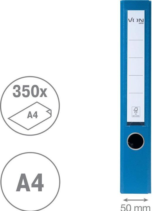 Image du produit von Classeur avec PP/papier, 5 cm, Bleu (A4, 50 mm, 1 pcs)