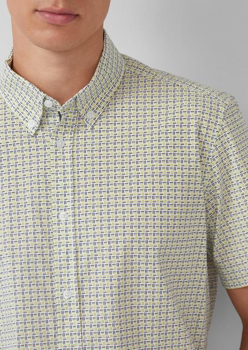 Immagine prodotto s.Oliver Hemd Regular Fit: Gemustertes Kurzarmhemd aus Baumwolle mit Button-Down-Kragen (L, M)