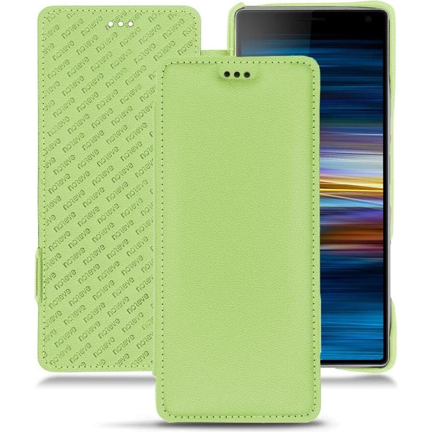Noreve Lederschutzhülle horizontal (Sony Xperia 10), Smartphone Hülle, Grün