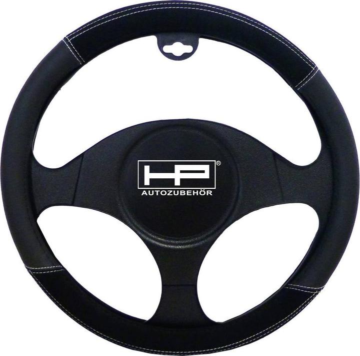HP Autozubehör Lenkradbezug (Ø x H) 39 cm x 4 cm Velours, Kunstleder Schwarz 37
