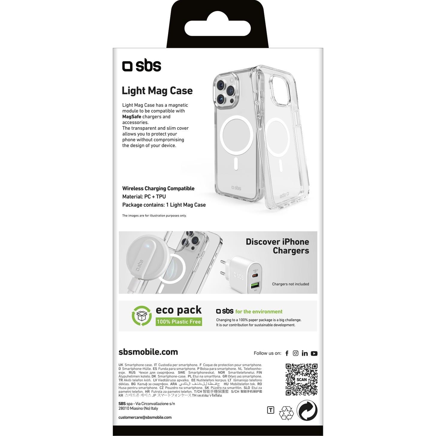 Thumbnail - SBS Light Mag Cover iPhone 15 Pro Max tranp. (Apple iPhone 15 Pro Max), Smartphone Hülle, Transparent