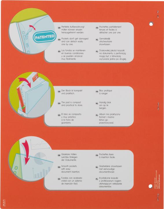 Actual product image Oxford 60 brochure pockets Quick'In crystal clear glossy (A4, 1 x)