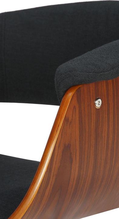 Actual product image Swisshandel24 Set of 2 bar stools Vestal fabric, walnut/black