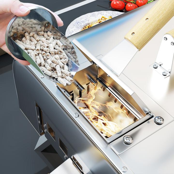 Produktbild Outsunny Pizzaofen Edelstahl Silber (Pizzaofen Holz)