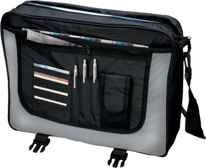 Produktbild Lightpak Umhängetasche "WAVE", Polyester, schwarz/grau Schultergurt mit abnehmbarem Schulterschoner, Tragegri