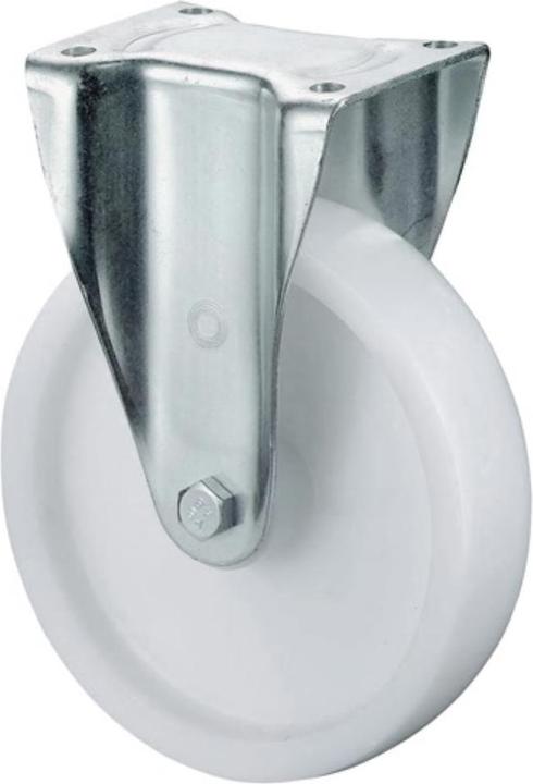 Actual product image BS Rollen Heavy duty fixed castor Wheel Ø 125 mm Load capacity 300 kg Plastic plate L105xW85 mm