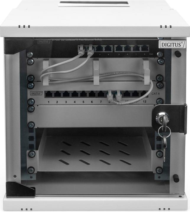 Immagine prodotto Digitus Contenitore da parete 10" 6U, SOHO PRO 324 x 316 x 298 mm, grigio (6 HE, Portapacchi da 10 pollici)