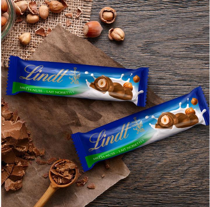 Immagine prodotto Lindt Barretta di cioccolato al latte e noci multipack (30 %, 630 g) (630 g)