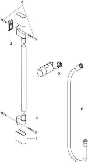 Produktbild hansgrohe Unica Duschstange C 90 cm mit Isiflex Duschschlauch 160 cm