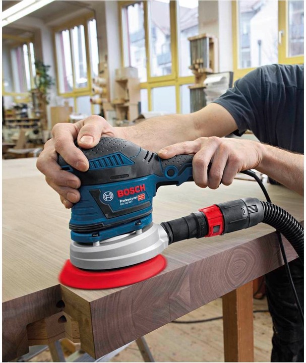 Produktbild Bosch Professional Exzenterschleifer GEX 40-150 mit 1 x Mehrlochschleifblatt C470 (Exzenterschleifer, 400 W)