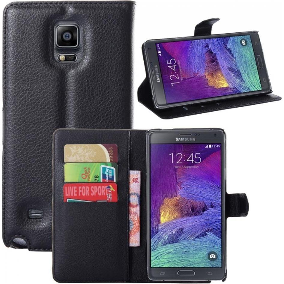 Screenguard Samsung Galaxy Note4 Leather Guard Lederhülle (Samsung Galaxy Note 4), Smartphone Hülle, Schwarz