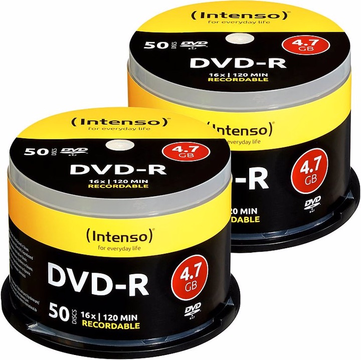 Intenso 2er-Set DVD-R 4.7GB 16x mit je 50 Rohlingen (50 x)
