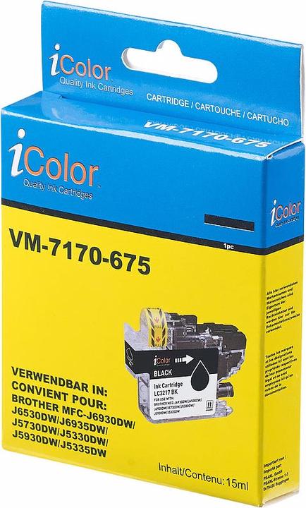Produktbild IColor Tintenpatrone für Brother (ersetzt LC-3217BK), schwarz