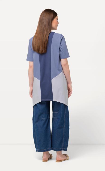 Immagine prodotto Ulla Popken T-shirt di cotone biologico con orlo a punte, scollatura a V e mezze maniche (46, 48)