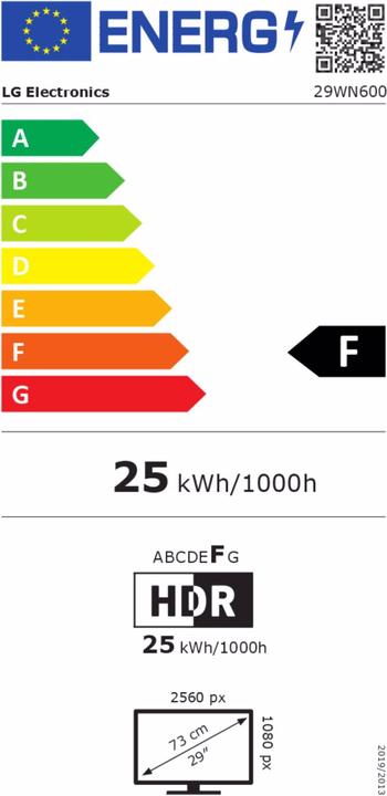 Energy Label LG 29WN600-W (2560 x 1080 pixels, 29")