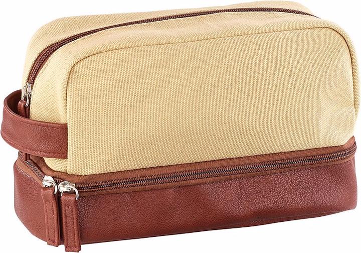 Produktbild Xcase 2er-Set geräumige Canvas-Kulturbeutel mit 2 getrennten Fächern