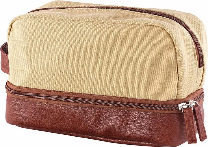 Produktbild Xcase 2er-Set geräumige Canvas-Kulturbeutel mit 2 getrennten Fächern