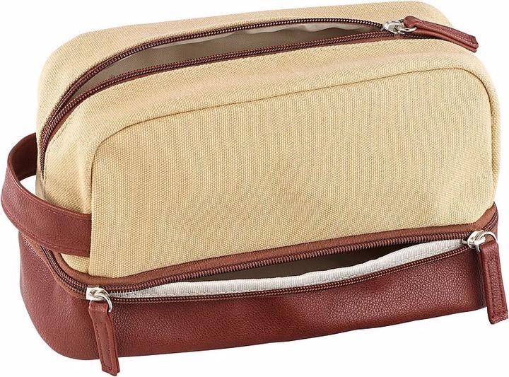 Produktbild Xcase 2er-Set geräumige Canvas-Kulturbeutel mit 2 getrennten Fächern
