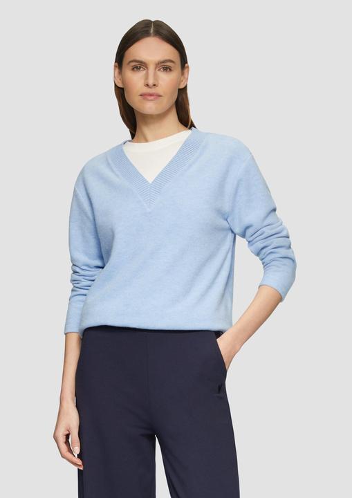 Produktbild s.Oliver Sweatshirt Weiches Sweatshirt mit V-Ausschnitt (48)