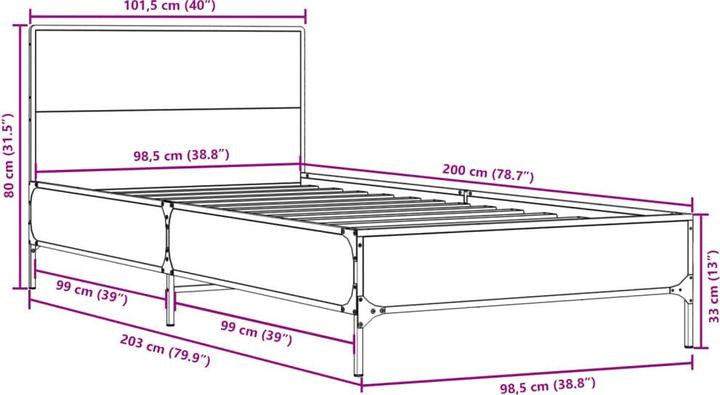 Image du produit vidaXL Bettgestell (100 x 200 cm)