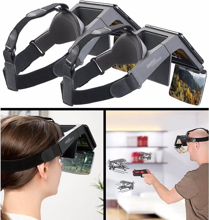 Produktbild Auvisio 2er-Set Augmented-Reality- und Video-Brillen für Smartphones, 69°