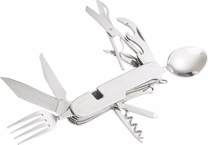 Image du produit Semptec Lot de 2 couverts pliants en acier inoxydable 14in1 et couteaux de poche