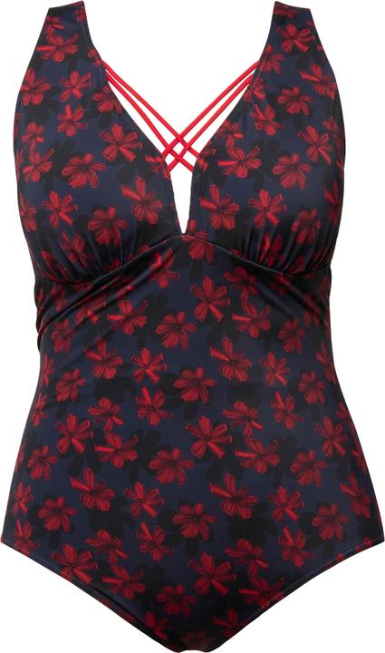 Produktbild Ulla Popken Badeanzug, Blüten, Zierbänder, Softcups (46)