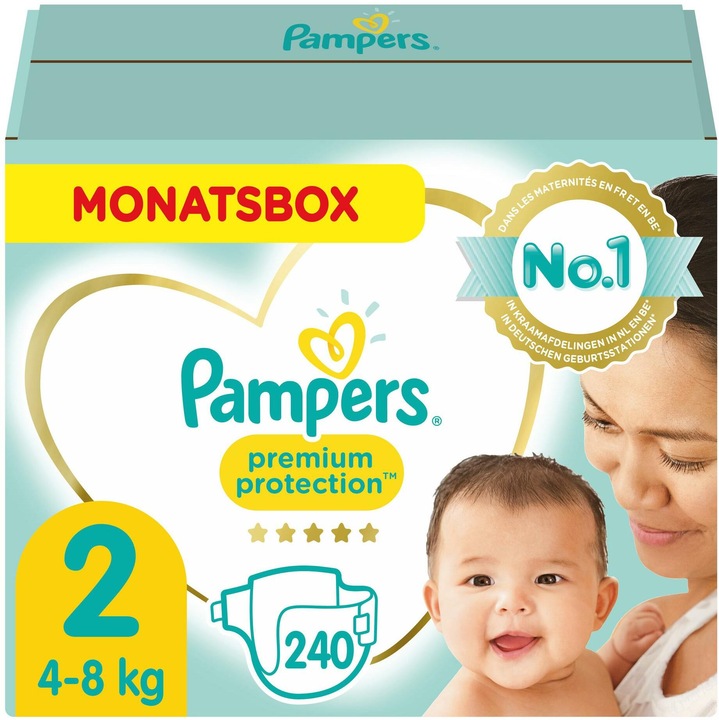 Produktbild Pampers Premium Protection (Gr. 2, Monatsbox, 240 Stück)