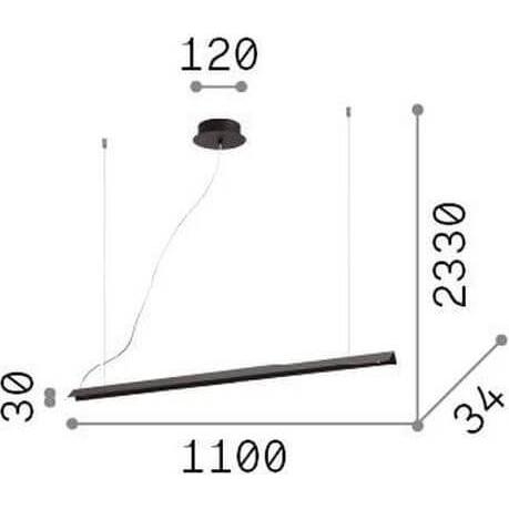 Thumbnail - Ideal lux, Pendelleuchte, V-LINE LED Pendelleuchte 20W Schwarz warmweiss 275376 (1800 lm)