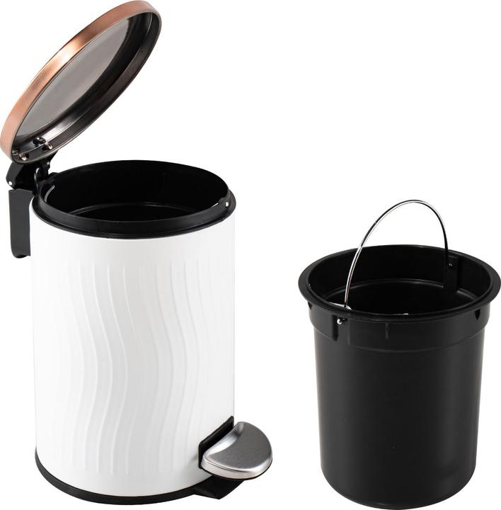 Produktbild HTI-Living Treteimer Jannik 3 Liter Weiss Kupfer (3 l)