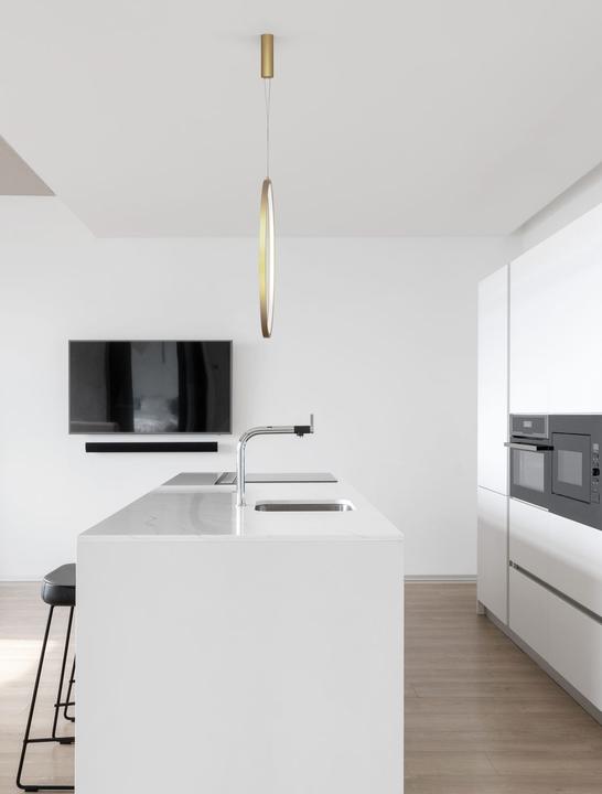 Image du produit Nova Luce CHANGE LED Suspension laiton 48W blanc chaud 200x80,7cm dimmable 9070170